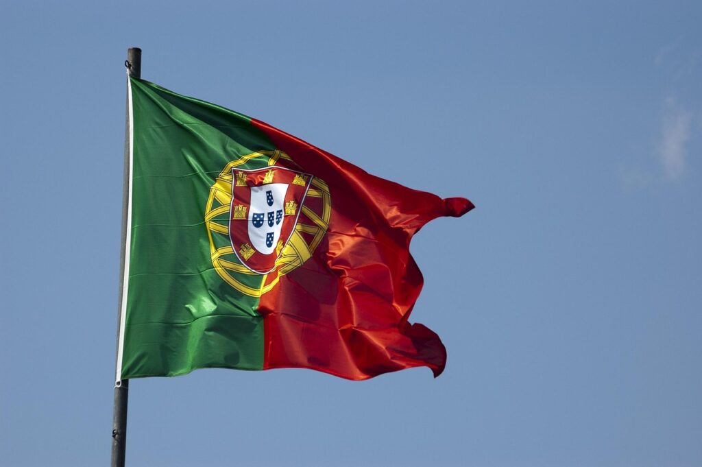 flag, portuguese, portugal, nature, sky, blue, blue sky, wind, day, sun, light