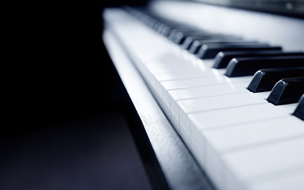 piano, music, monochrome, black and white, keys, keyboard, instrument, sound, close up, organ, musical instrument, classical music, piano, piano, piano, piano, piano, music, music